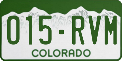CO license plate 015RVM