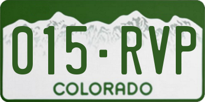 CO license plate 015RVP