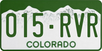CO license plate 015RVR