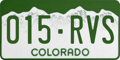 CO license plate 015RVS