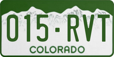 CO license plate 015RVT