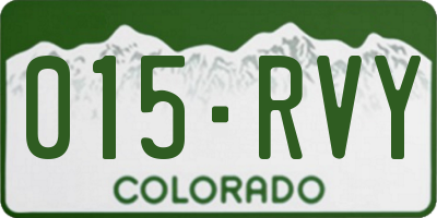 CO license plate 015RVY