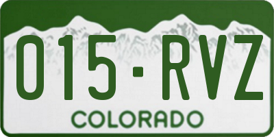 CO license plate 015RVZ