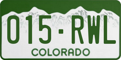 CO license plate 015RWL