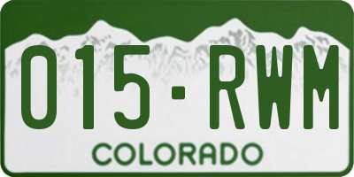 CO license plate 015RWM