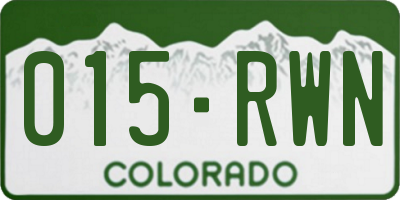 CO license plate 015RWN