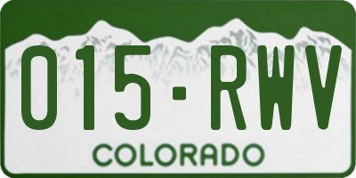 CO license plate 015RWV