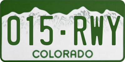 CO license plate 015RWY