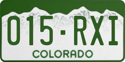 CO license plate 015RXI