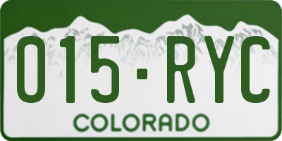 CO license plate 015RYC