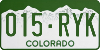 CO license plate 015RYK