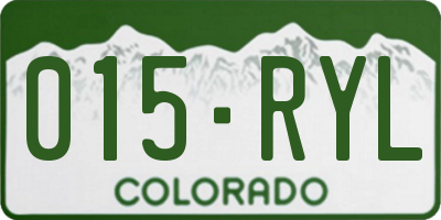 CO license plate 015RYL