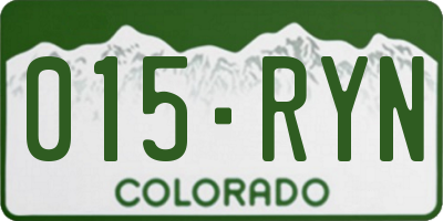 CO license plate 015RYN