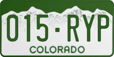 CO license plate 015RYP