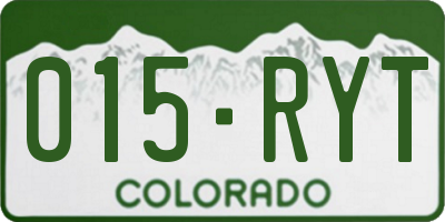 CO license plate 015RYT