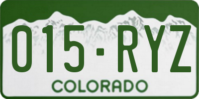 CO license plate 015RYZ