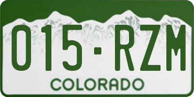 CO license plate 015RZM
