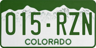 CO license plate 015RZN