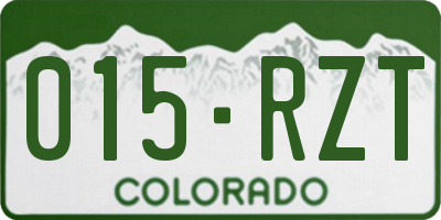 CO license plate 015RZT
