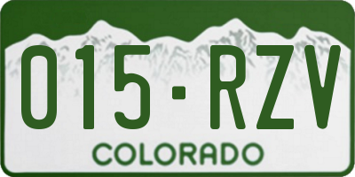 CO license plate 015RZV