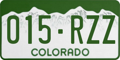 CO license plate 015RZZ