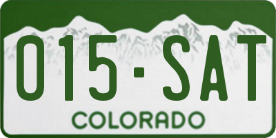 CO license plate 015SAT