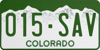 CO license plate 015SAV
