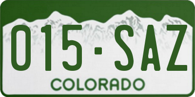 CO license plate 015SAZ