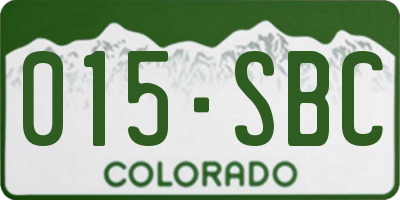 CO license plate 015SBC