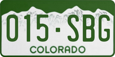 CO license plate 015SBG