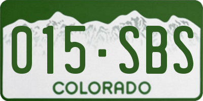 CO license plate 015SBS