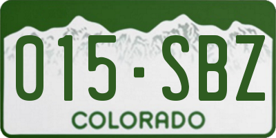 CO license plate 015SBZ