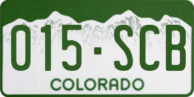 CO license plate 015SCB