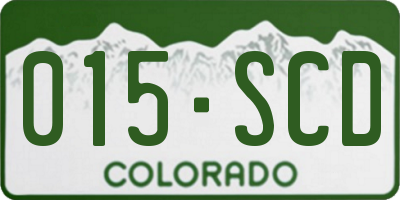CO license plate 015SCD