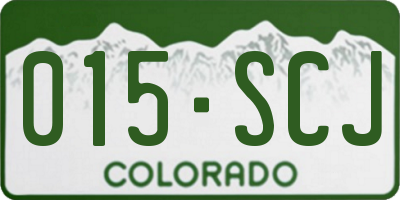 CO license plate 015SCJ