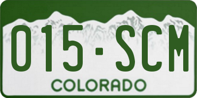 CO license plate 015SCM
