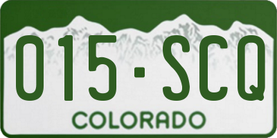 CO license plate 015SCQ