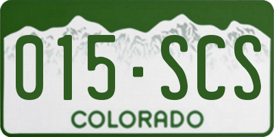 CO license plate 015SCS