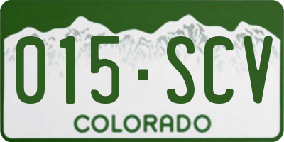 CO license plate 015SCV