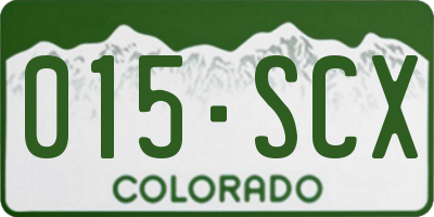 CO license plate 015SCX