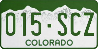 CO license plate 015SCZ