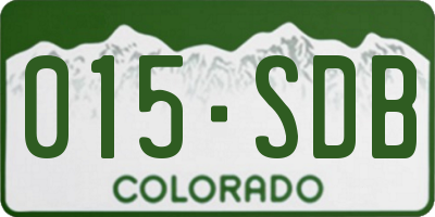 CO license plate 015SDB