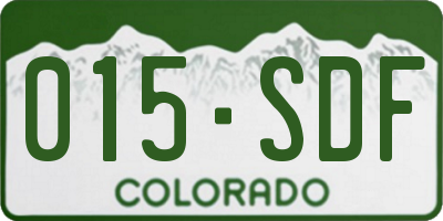 CO license plate 015SDF