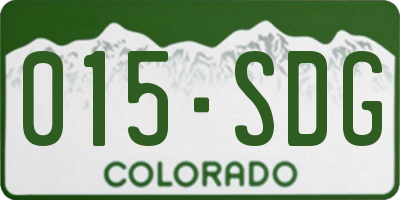 CO license plate 015SDG