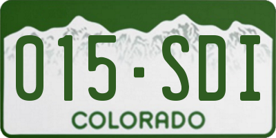 CO license plate 015SDI