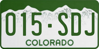 CO license plate 015SDJ