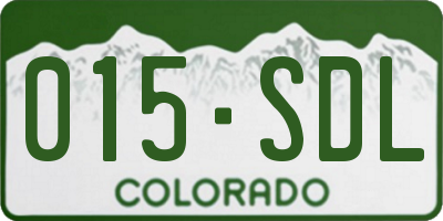 CO license plate 015SDL