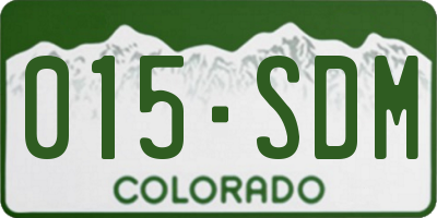 CO license plate 015SDM