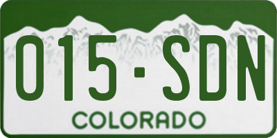 CO license plate 015SDN