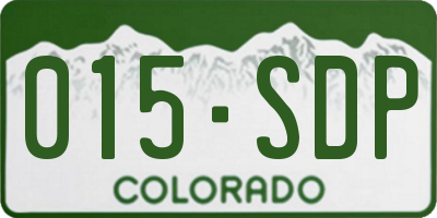 CO license plate 015SDP